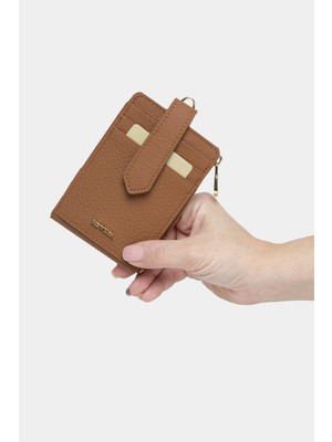 Massarelli Rewina x Hakiki Deri Kadın Cüzdan Kartlık ve Para Bölmeli Kahve MCZ9103