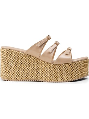 Deery Kadın Bej Platform Terlik - RD120ZBEJC01
