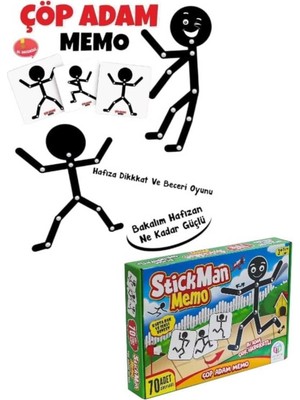 Oyunsal Stickman - Çöpadam Memo - Çocuk Kutu Oyunu Hafıza Geliştiren Görsel Algı Oyunu