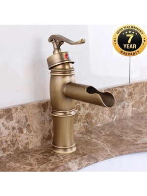 OEM Banyo Lavabo Bataryası Antik Renk Şelale Yeni Retro Tasarım 7 Yıl Garantili Ithal