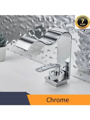 OEM Banyo Lavabo Bataryası Yeni Kalp Model Şelale Krom Renk 7 Yıl Garantili Ithal