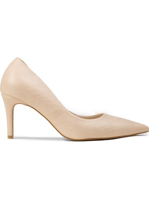Deery Kadın Bej Stiletto Topuklu Ayakkabı - RD005ZBEJM01