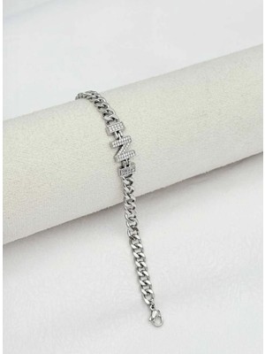 SY Aksesuar 14K Silver Kuyumcu Model Harf Bileklik