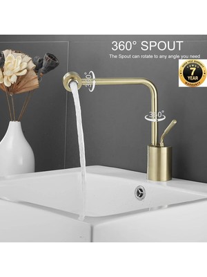 OEM Banyo Lavabo Bataryası Yeni Model Tasarım Mat Gold Renk 7 Yıl Garantili Ithal
