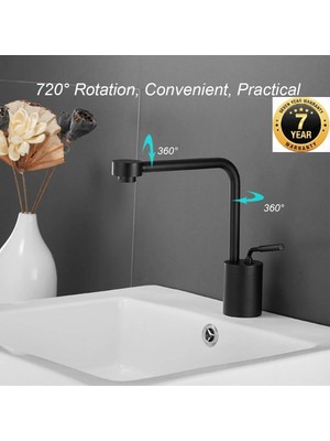 OEM Banyo Lavabo Bataryası Yeni Model Tasarım Mat Siyah Renk 7 Yıl Garantili Ithal