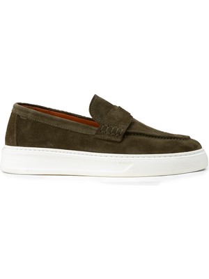 Deery Erkek Hakiki Süet Yeşil Loafer Ayakkabı - 02043MYSLP01