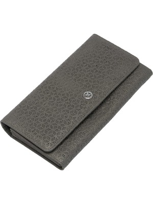 Tergan Gri Hakiki Deri Kadın Cüzdan - S1CB00005787-G35