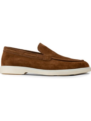 Deery Erkek Hakiki Süet Taba Rengi Loafer Ayakkabı - 02032MTBAC01