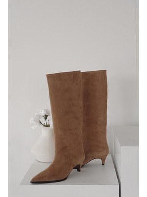 Meral Özgenç Ince Topuk Süet Çizme