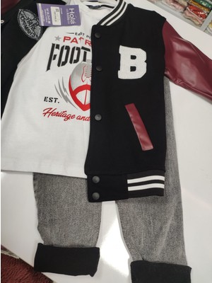 Sofun Erkek Çocuk 3 Lü Kot Pantolon Tişört Spor Ceket  Takım