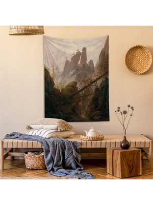 The Lucid Lab Rocky Landscape In The Elbe Sandstone Mountains Duvar Örtüsü - 100 cm x 135 cm