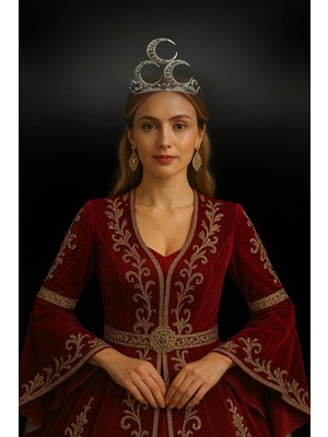 Kaftan Collection Üç Hilal Modeli Bindallı Kaftan Tacı