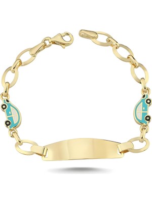 Zeya Kuyumculuk 14 Ayar Altın Çift Araba Figürlü Çocuk Künyesi