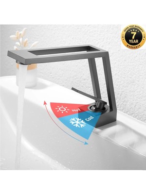 OEM Banyo Lavabo Bataryası Tarz Model Yeni Tasarım Antrasit Renk 7 Yıl Garantili Ithal