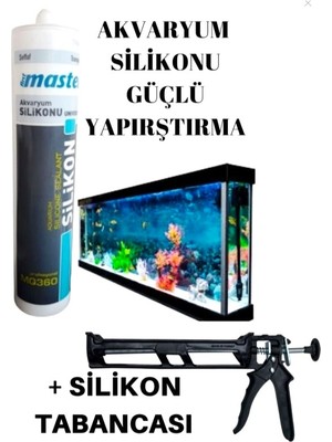 Kl Home Tabanca +Silikon  Set -Pro Kalite Akvaryum ve Duşakabin Silikon Küf Mantar Etikili + 1 Ad Silikon Tabanca