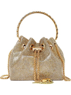 Derimod Kadın Bej Uzun Zincir Askılı Taşlı Mini Abiye Çantası 26SBD2956TS