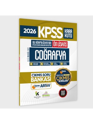Karakutu Yayınları 2026 Fullönlisans Kpss Coğrafya Kara Kutu Ösym Çıkmış Soru Bankası Son 15 Yıl (Sadece Ön Lisans)