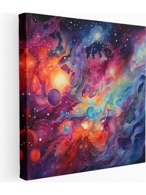 Popcas Kozmik Dans Suluboya Kanvas Tablo