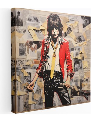 Popcas Rolling Stones Duvar Sanatı - Modern Koleksiyon Kanvas Tablo - Rolling Stones Duvar Sanatı Karışık Medya