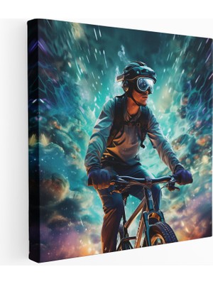Popcas Sanal Gerçeklik Bisikletleme Dijital Sanat Kanvas Tablo Yazdırma