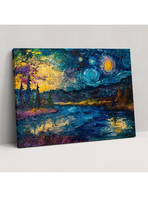 Popcas Vincent Van Gogh Yıldızlı Gece Kanvas Tablo - Ev Dekorasyonu