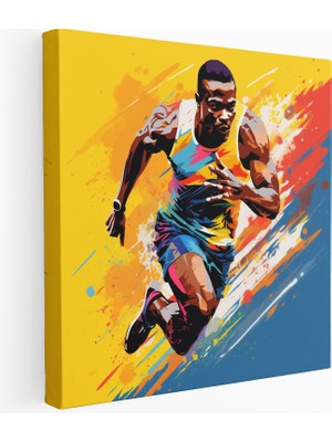 Popcas Pop Art Koşucu Atlet Kanvas Tablo