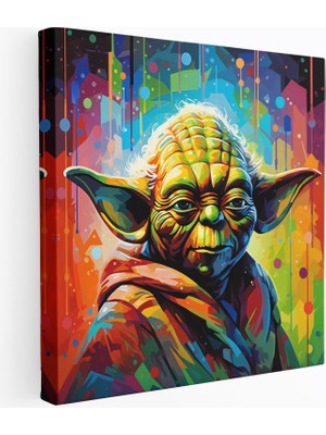 Popcas Star Wars Duvar Sanatı - Pop Art Yoda Gücü - Duvar Dekorasyonu Kanvas Tablo Yoda