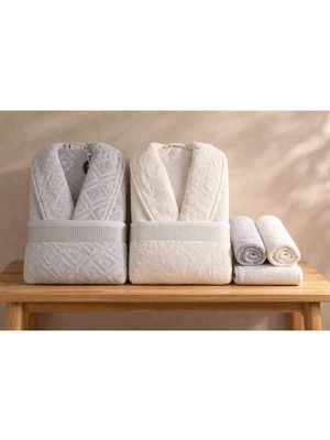 Özdilek Pastoral Krem-Gri Aile Seti