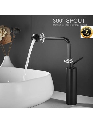 OEM Banyo Çanak Lavabo Bataryası Yeni Model Tasarım Mat Siyah Renk 7 Yıl Garantili Ithal