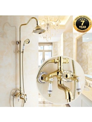 OEM Banyo Bataryası Duş Seti Gold Altın Dore Seramik ve Taşlı Model 7 Yıl Garantili Ithal