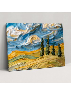 Popcas Vincent Van Gogh Buğday Tarlası Kanvas Tablo - Duvar Sanatı