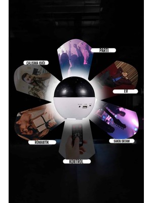 Marsilyan Yıldız Yansıtmalı Projeksiyon Gece Lambası Şarjlı Taşınabilir