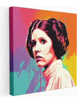 Popcas Star Wars Duvar Sanatı - Retro Prenses Leia Portresi - Kanvas Tablo Duvar Sanatı