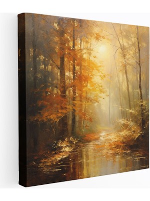 Popcas Doğa Manzaralı Duvar Dekorasyonu - Izlenimci Orman Yağlı Boya Tablo - Doğa Manzarası Izlenimci Resim Duvar Sanatı Kanvas