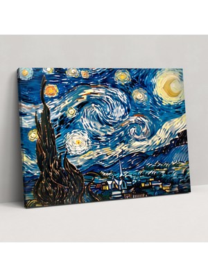 Popcas Yıldızlı Gece Vincent Van Gogh Kanvas Tablo - Vincent Van Gogh Tuval Duvar Dekorasyonu