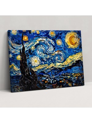 Popcas Vincent Van Gogh Yıldızlı Gece Kanvas Tablo - Ev Dekorasyonu Için Vincent Van Gogh Kanvas Duvar Sanatı