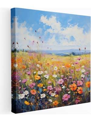 Popcas Dünyanın En Güzel Manzaraları - Izlenimci Yabani Çiçek Tarlası Kanvas Tablo - Dünyanın En Güzel Manzaraları Izlenimci Yağlı Boya