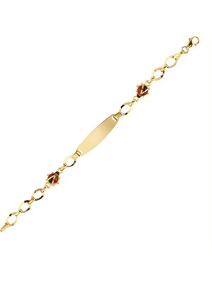 Zeya Kuyumculuk 14 Ayar Altın Çift Uğur Böcekli Çocuk Künyesi