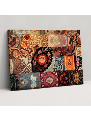 Popcas Türk Halı Desenli Duvar Sanatı - Türk Halısı Duvar Sanatı Ev Dekorasyonu Kanvas Tablo