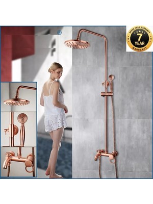 OEM Banyo Bataryası Duş Seti Rose Bakır Yeni 3 Fonksiyonlu Model 7 Yıl Garantili Ithal