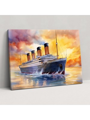 Popcas Titanic Duvar Sanatı - Izlenimci Suluboya Tablo - Ev Dekorasyonu Duvar Dekorasyonu