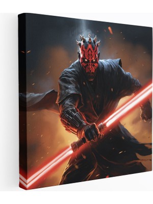 Popcas Star Wars Duvar Sanatı - Çizgi Roman Darth Maul Işın Kılıcı - Kanvas Işın Kılıcı Kanvas Duvar Sanatı