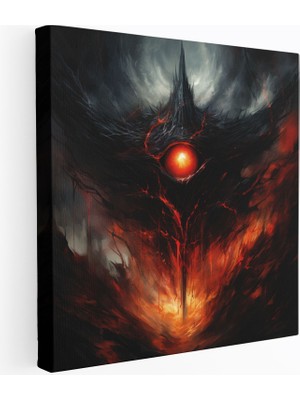 Popcas Yüzüklerin Efendisi Duvar Dekorasyonu - Güç ve Sauron Temalı Kanvas Tablo