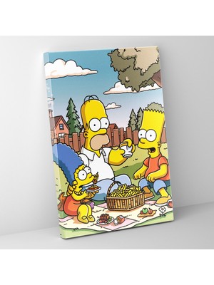 Popcas The Simpsons Kanvas Tablo - Klasik Çizgi Film Tarzı Duvar Dekorasyonu