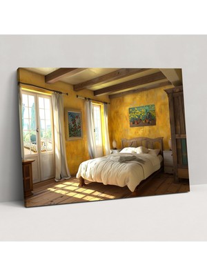 Popcas Vincent Van Gogh Arles'teki Yatak Odası Kanvas Tablo - Ev Dekorasyonu Duvar Dekorasyonu