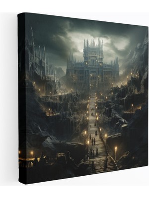 Popcas Yüzüklerin Efendisi Duvar Dekorasyonu - Gelecekçi Helm'ın Diyarı Savaşı - Yüzüklerin Efendisi Kanvas Tablo Helm'ın Diyarı Savaşı Görsel Olarak Etkileyici