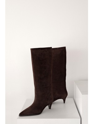 Meral Özgenç Ince Topuk Süet Çizme