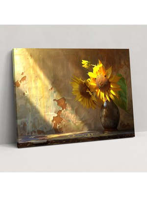 Popcas Vincent Van Gogh Ayçiçeği Duvar Sanatı - Kanvas Tablo Duvar Dekorasyonu