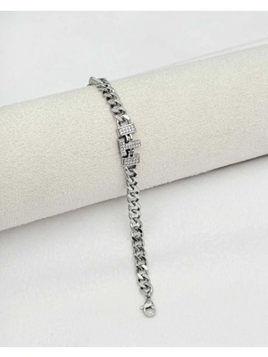 SY Aksesuar 14K Silver Kuyumcu Model Harf Bileklik