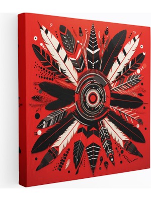 Popcas Kızılderili Duvar Dekorasyonu - Kabile Oklar ve Tüyler - Kızılderili Oklar Kanvas Tablo Duvar Dekorasyonu